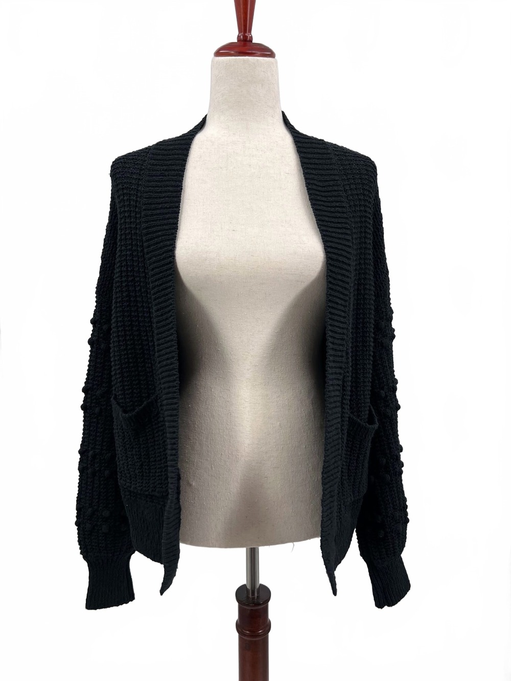Madewell Black Bubble Sleeve Open Front Cardigan | Womens XXS